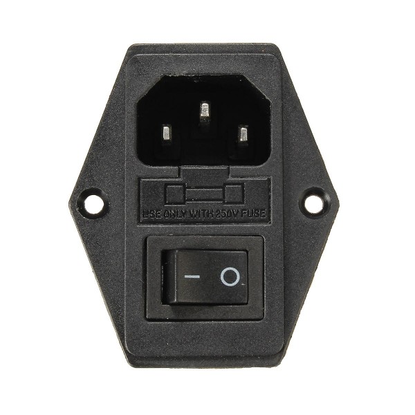 10A 250V 入口模块插头保险丝开关阳极电插座 3针保险丝_中断器 3D打印机