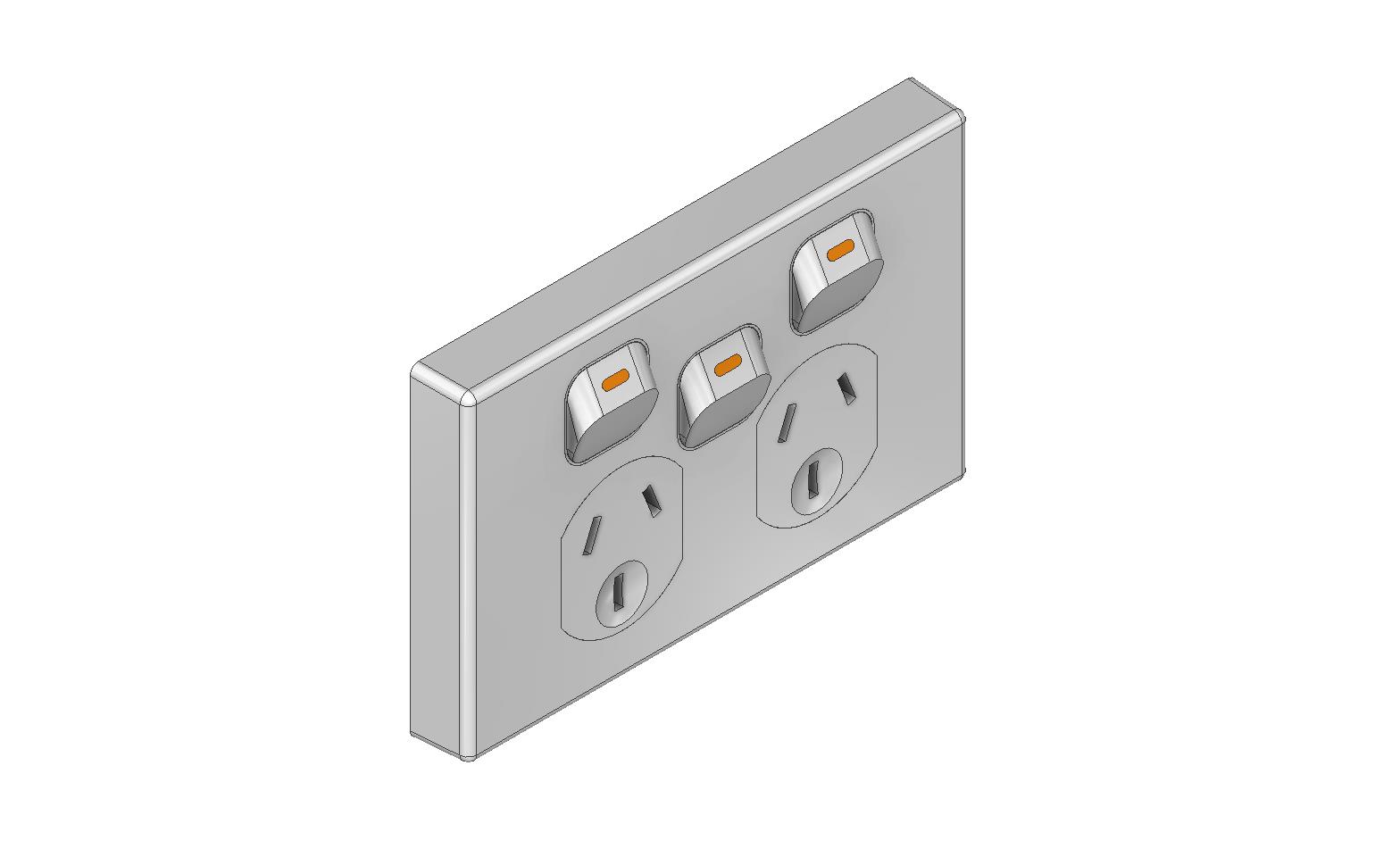 Clipsal C2000系列双控开关插座，250V，10A，部件编号C2025XA-WE