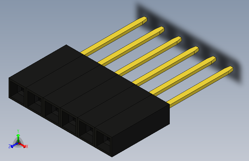 PCB 头 6x1 8.5 毫米可堆叠插座