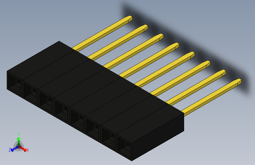 PCB 头 8x1 8.5 毫米可堆叠插座