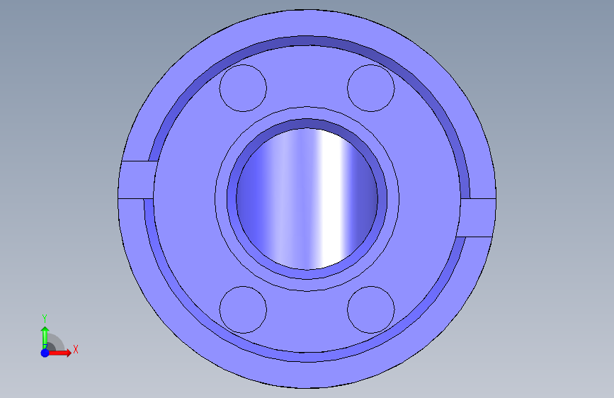 Studycadcam 3D CAD 练习 381_ 套筒_ Autodesk Inventor Pro 正面视图