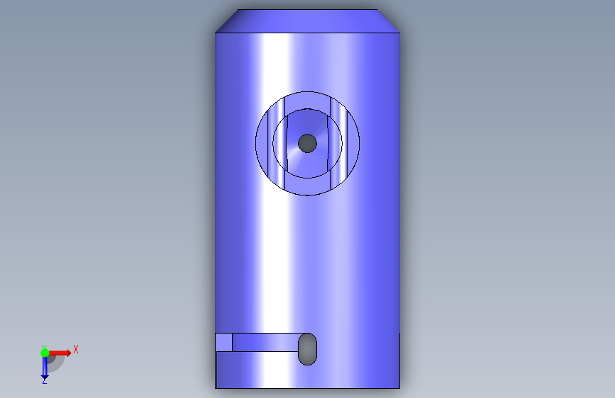 Studycadcam 3D CAD 练习 381_ 套筒_ Autodesk Inventor Pro 俯视图