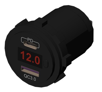 USB C 车载充电器插座 12V_24V 双 USB 插座 PD3.0 和 QC3.0