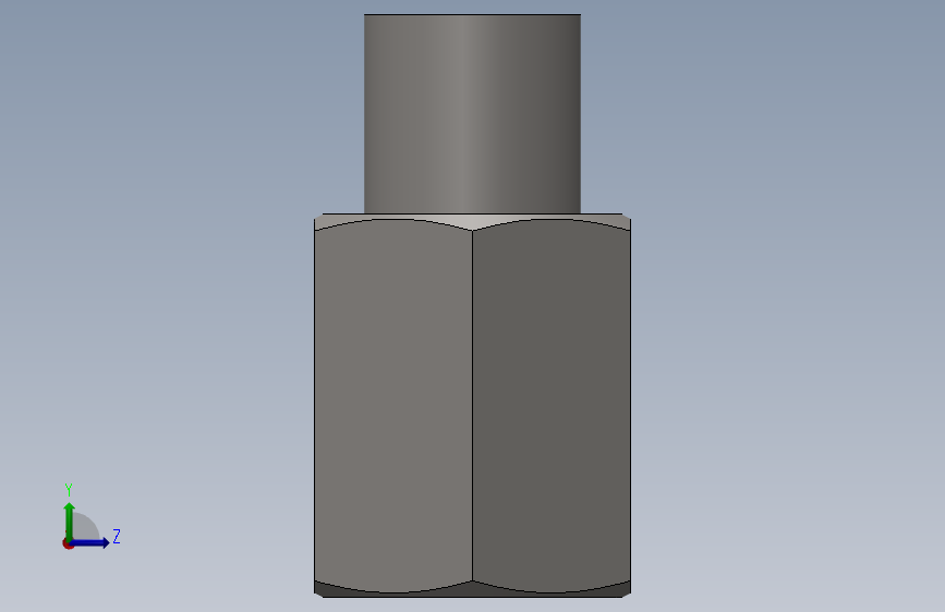 不锈钢直插式接头 1-4 内螺纹 x 1-4 插入式插座 用于 1-4 管道 左侧视图