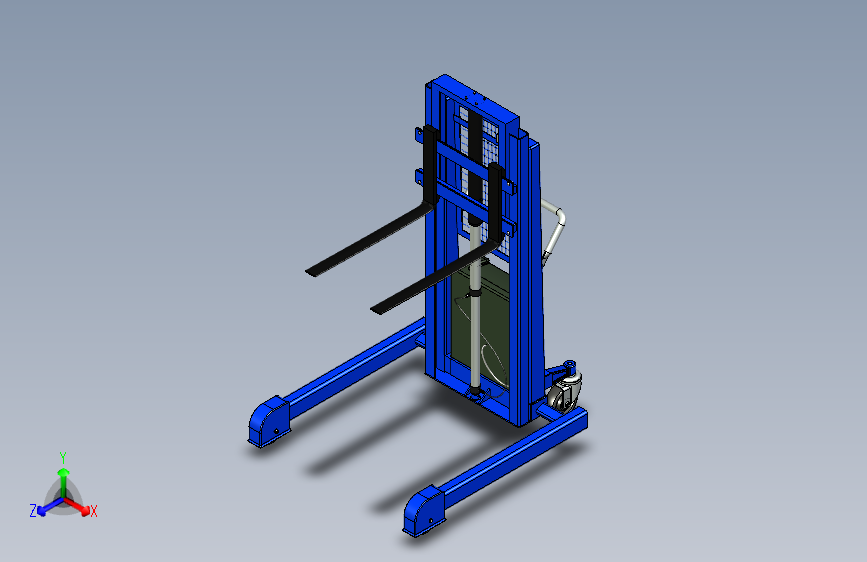 叉车和移动起重机3D设计