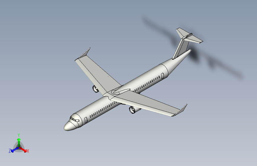 JK02飞机 3d机械模型图纸 Inventor
