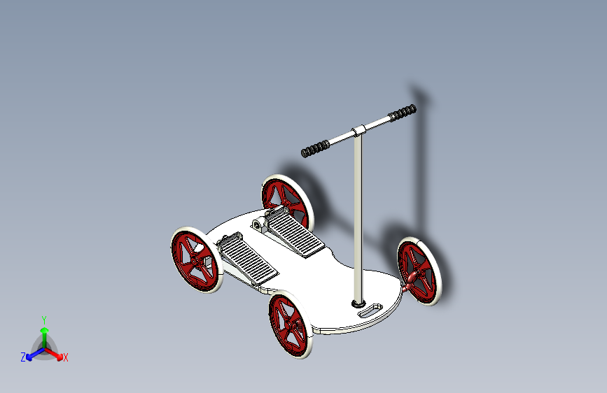 滑板车脚动力 3d机械模型图纸 IGES