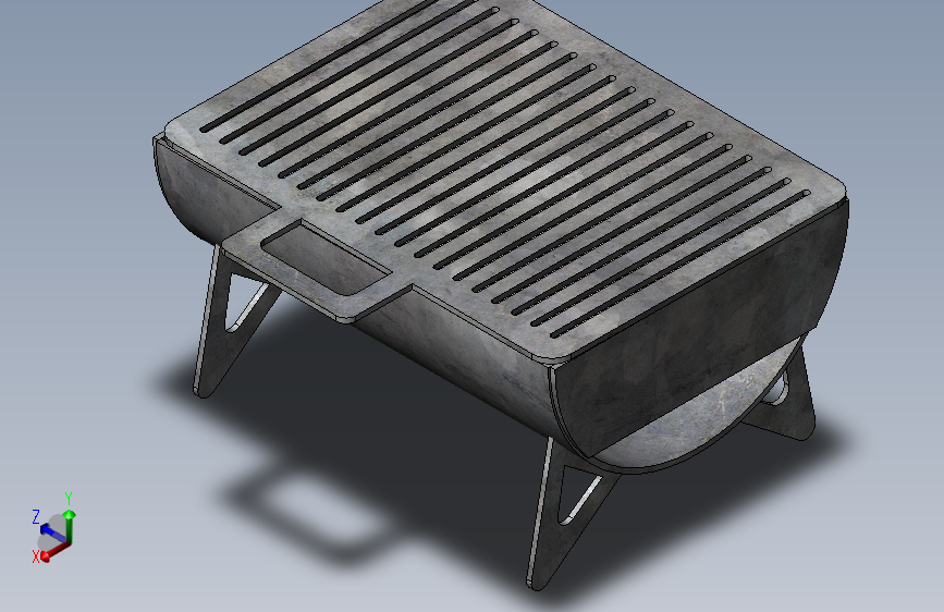 迷你烤架 3d机械模型图纸 Solidworks AutoCAD 主视图