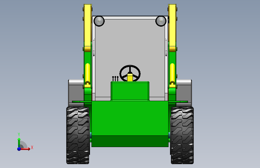 山猫装载机VPL01 3d机械模型图纸 Solidworks 正面视图
