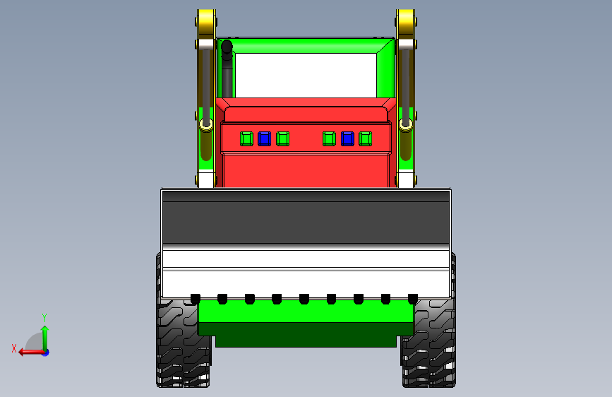 山猫装载机VPL01 3d机械模型图纸 Solidworks 背面视图
