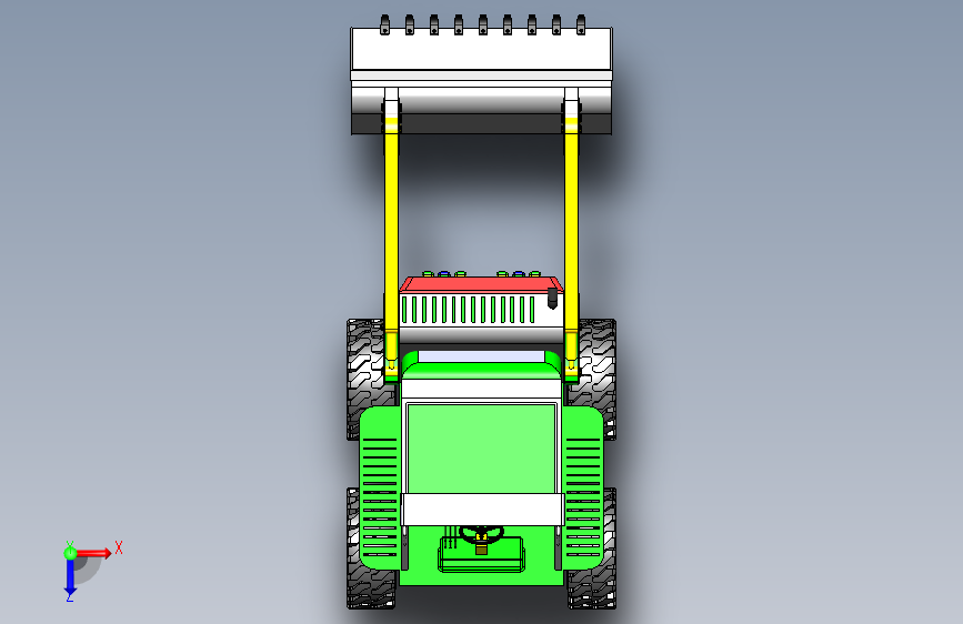 山猫装载机VPL01 3d机械模型图纸 Solidworks 俯视图