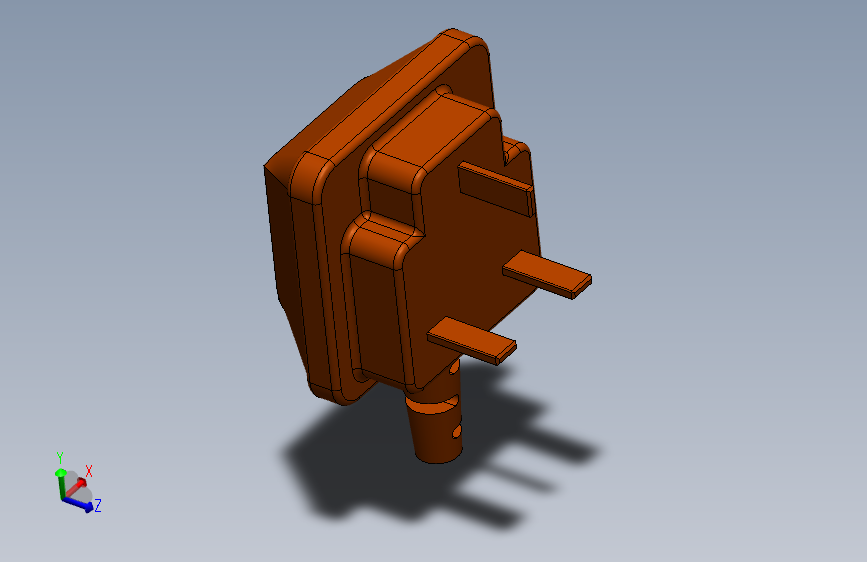 3针插头设计在SolidWorks中