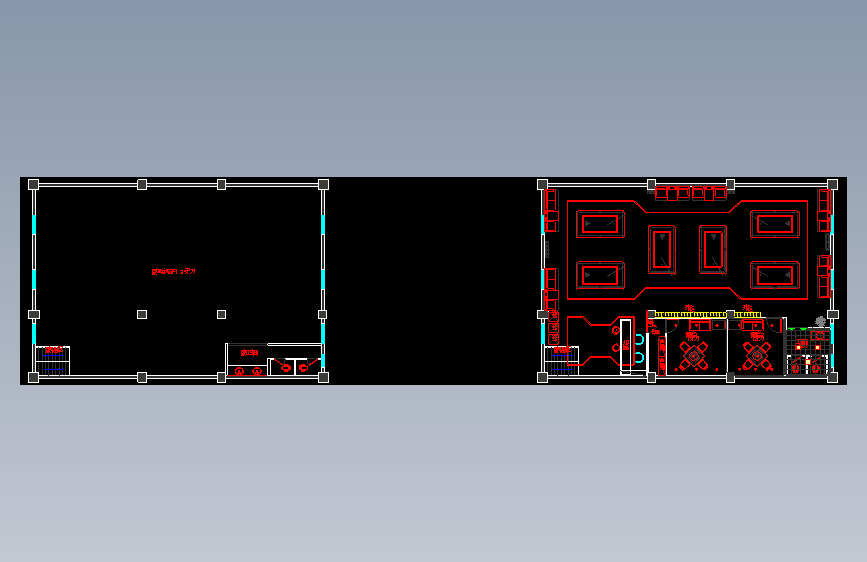 215m2台球厅cad