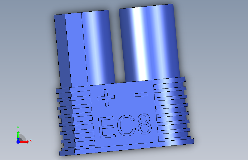 EC8 插头 阳极 正面视图