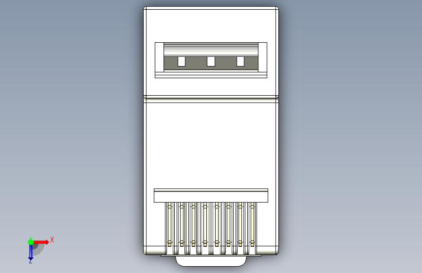 RJ-45 插头 俯视图