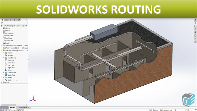 SOLIDWORKS 管道 - 供暖、通风和空调系统 _ 矩形导管
