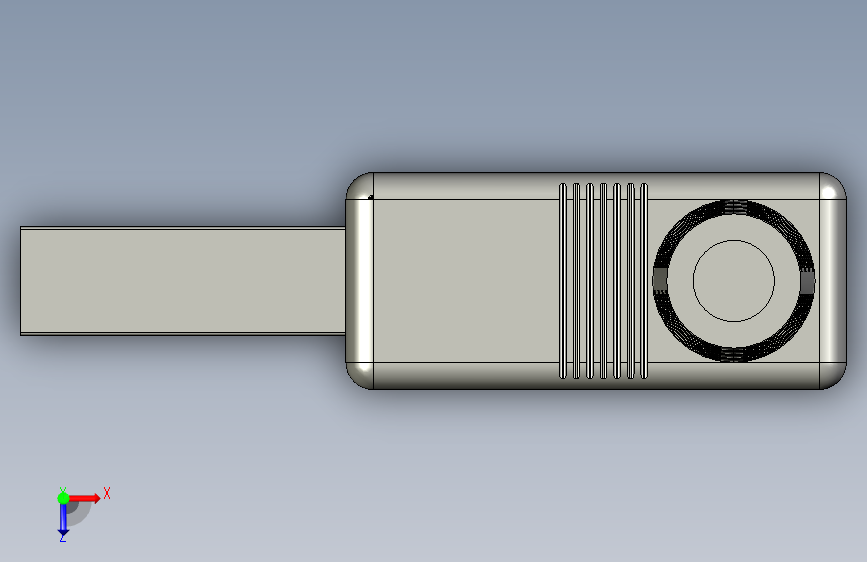 USB 3.0 90度插头A型 俯视图