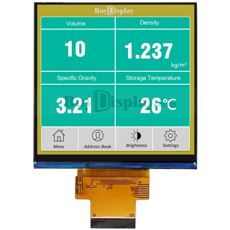 方形 4 英寸 480x480 IPS TFT 显示屏 SPI+RGB 接口