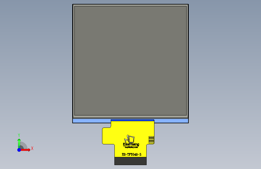 方形 4 英寸 480x480 IPS TFT 显示屏 SPI+RGB 接口 正面视图
