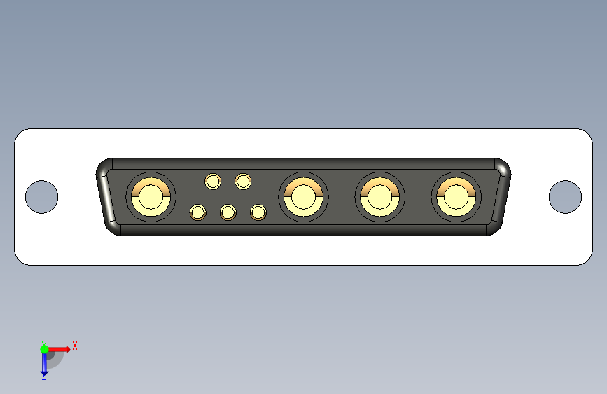 哈丁 D-Sub 9W4 电源连接器 俯视图