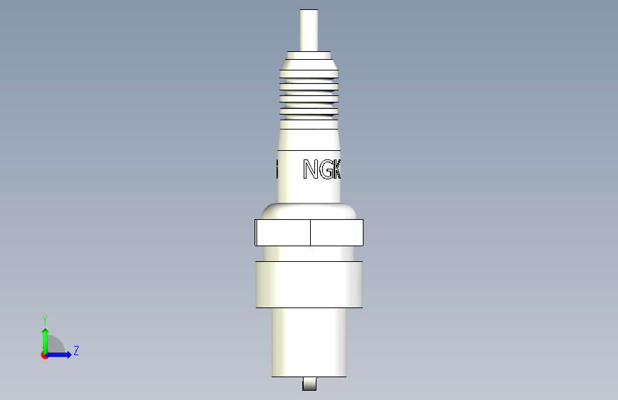 火花塞 NGK B7HS 左侧视图