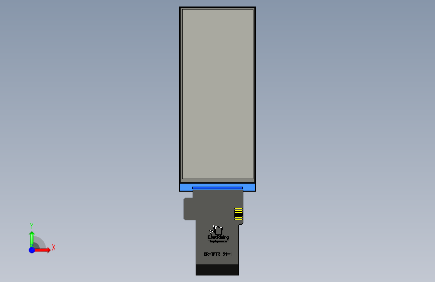 条形 3.51 英寸 340x800 IPS TFT 显示屏 SPI+RGB 接口 (1) 正面视图