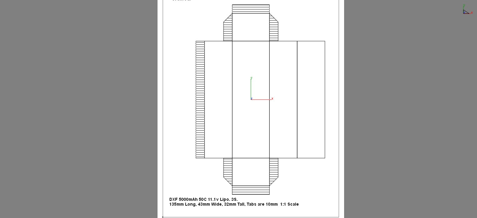 DXF 5000毫安时锂聚合物电池假块。