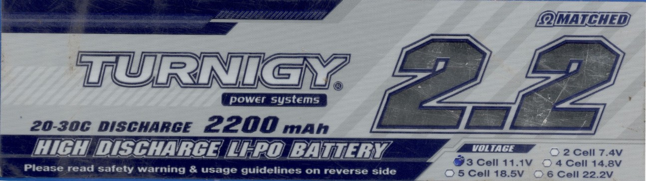 TURNIGY 2.2Ah，3节电池 11.1V