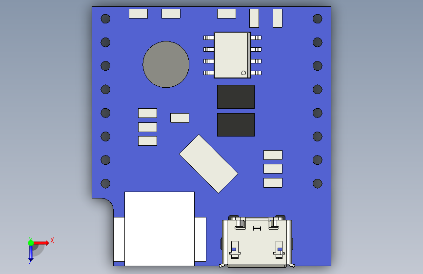 Wemos D1 Mini 锂电池扩展板 俯视图