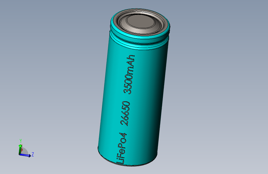 电池 3.2V 3500毫安时 磷酸铁锂 主视图