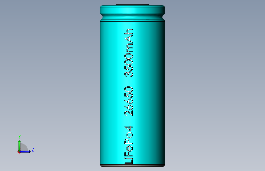 电池 3.2V 3500毫安时 磷酸铁锂 左侧视图