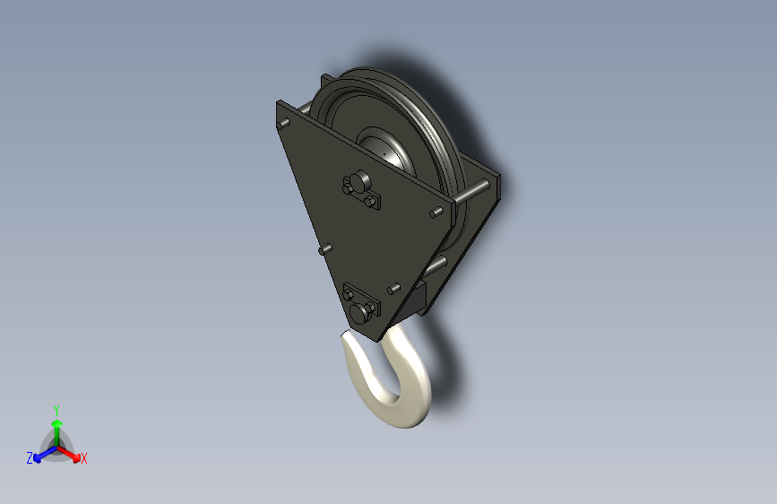 SolidWorks中的起重机吊钩+(2)=起重机吊钩卷扬机