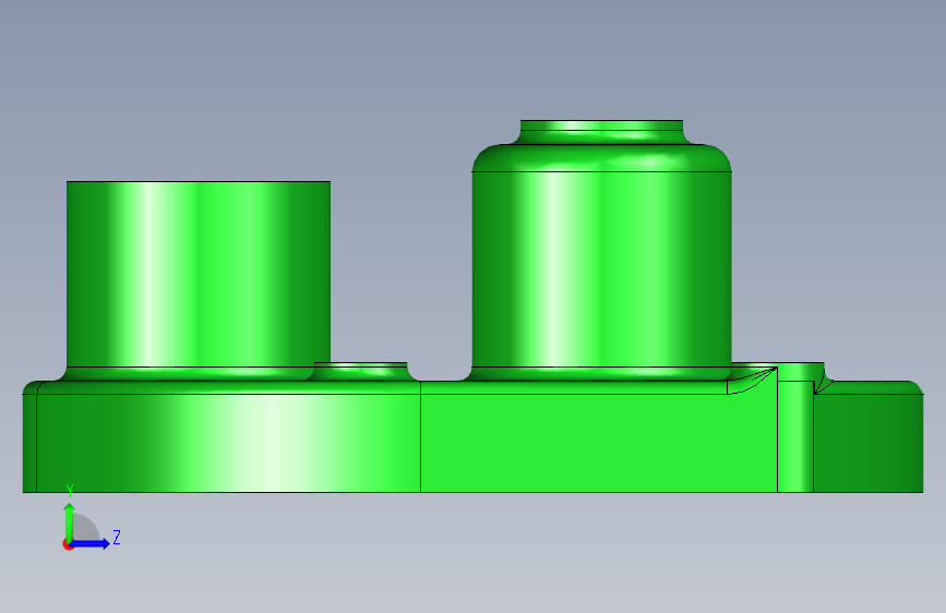Studycadcam+3D+CAD+练习+581_+变速箱盖_+变速箱盖_+Autodesk+Inventor+Pro 左侧视图