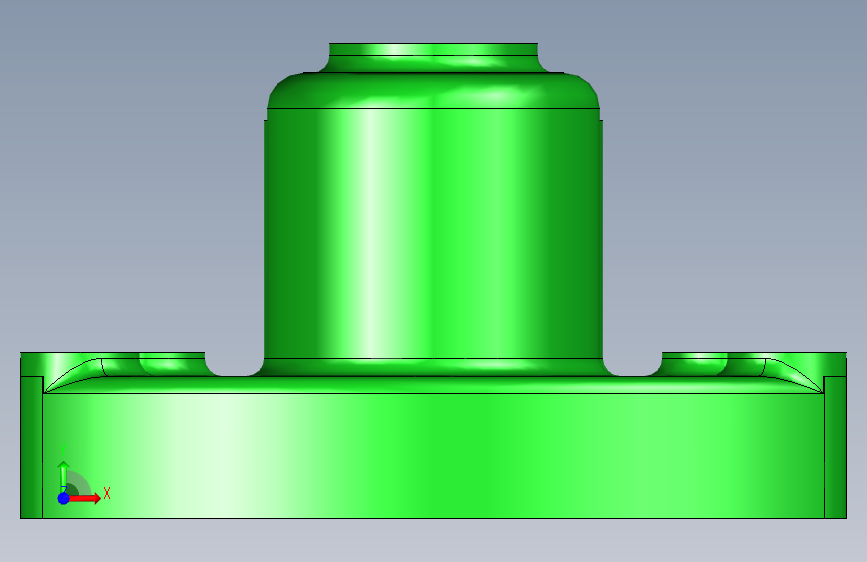 Studycadcam+3D+CAD+练习+581_+变速箱盖_+变速箱盖_+Autodesk+Inventor+Pro 正面视图