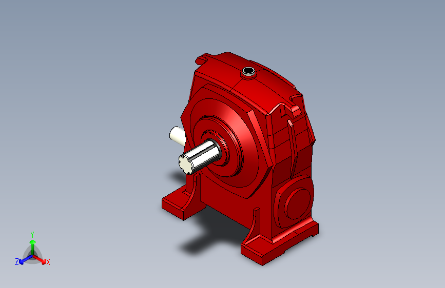 WORM+GB，减速器，齿轮箱，2020年SolidWorks齿轮箱，红色齿轮箱