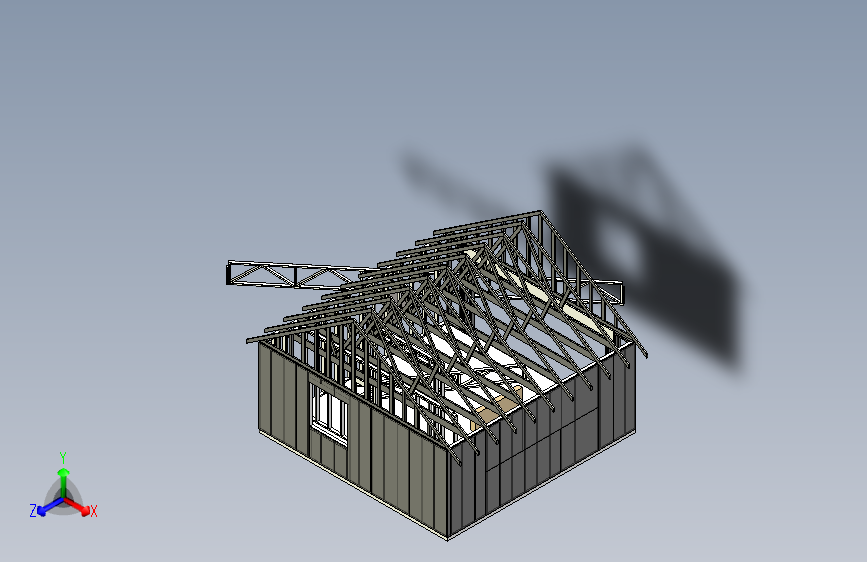 家庭建筑项目(Solidworks+2015)=公交站车库车棚