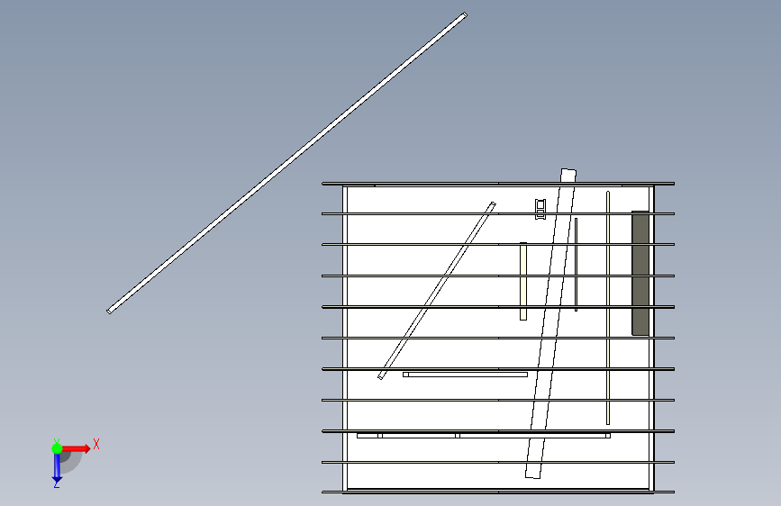 家庭建筑项目(Solidworks+2015)=公交站车库车棚 俯视图