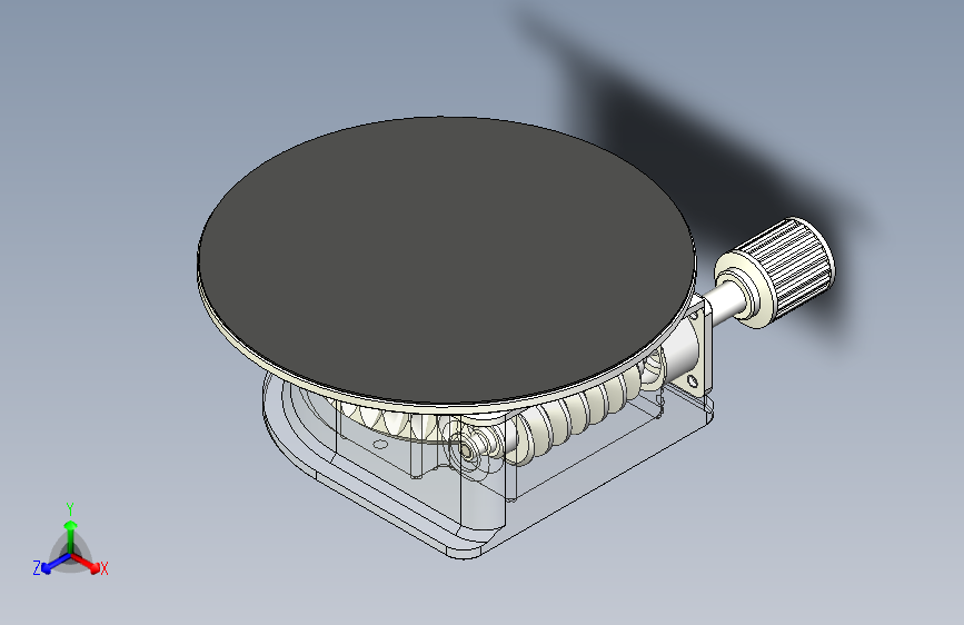 3D可打印转台，带30_1蜗杆减速器