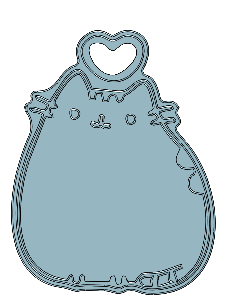 Pusheen 钥匙链模型用于3D打印机