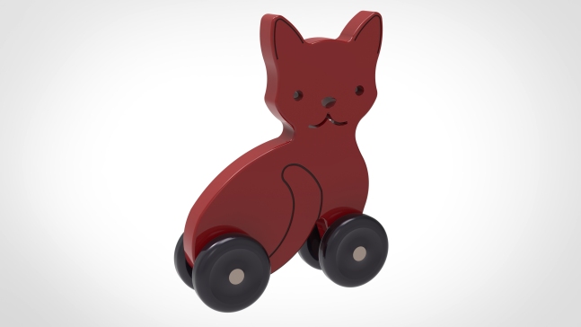 猫和狗推玩具