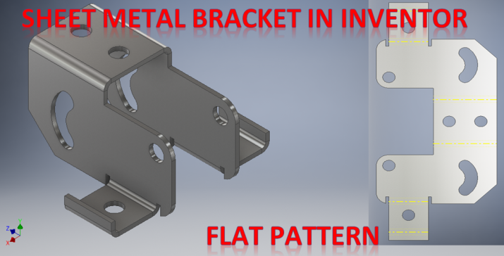 在Autodesk Inventor中的钣金支架 __ 长板的展开图 __ Inventor Cad中的钣金