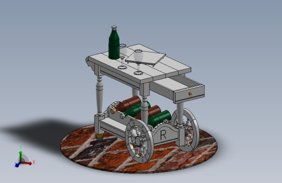 葡萄酒和奶酪车