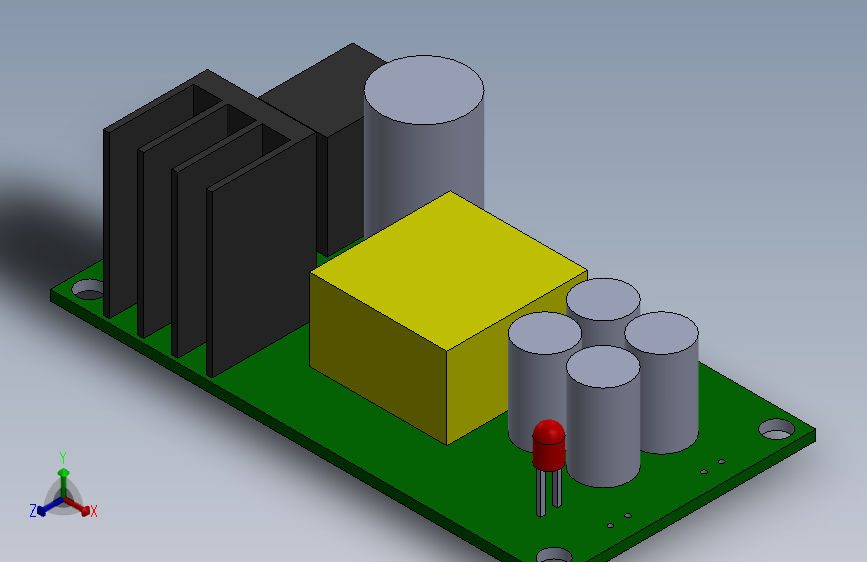 电源 AC-DC_ 85-265V 转 12V_1A _ 5V_1A 主视图
