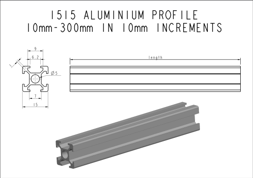 1515 铝挤压 10mm-300mm 以 10mm 增量