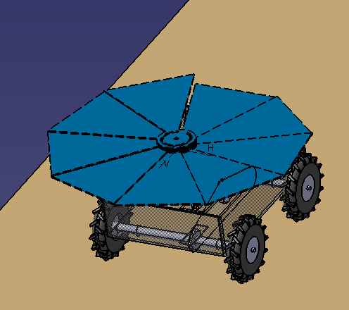 带太阳能可伸缩的Rover