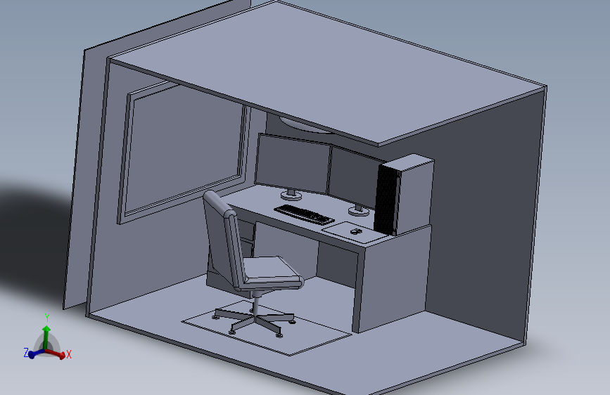 简易工作间3D模型