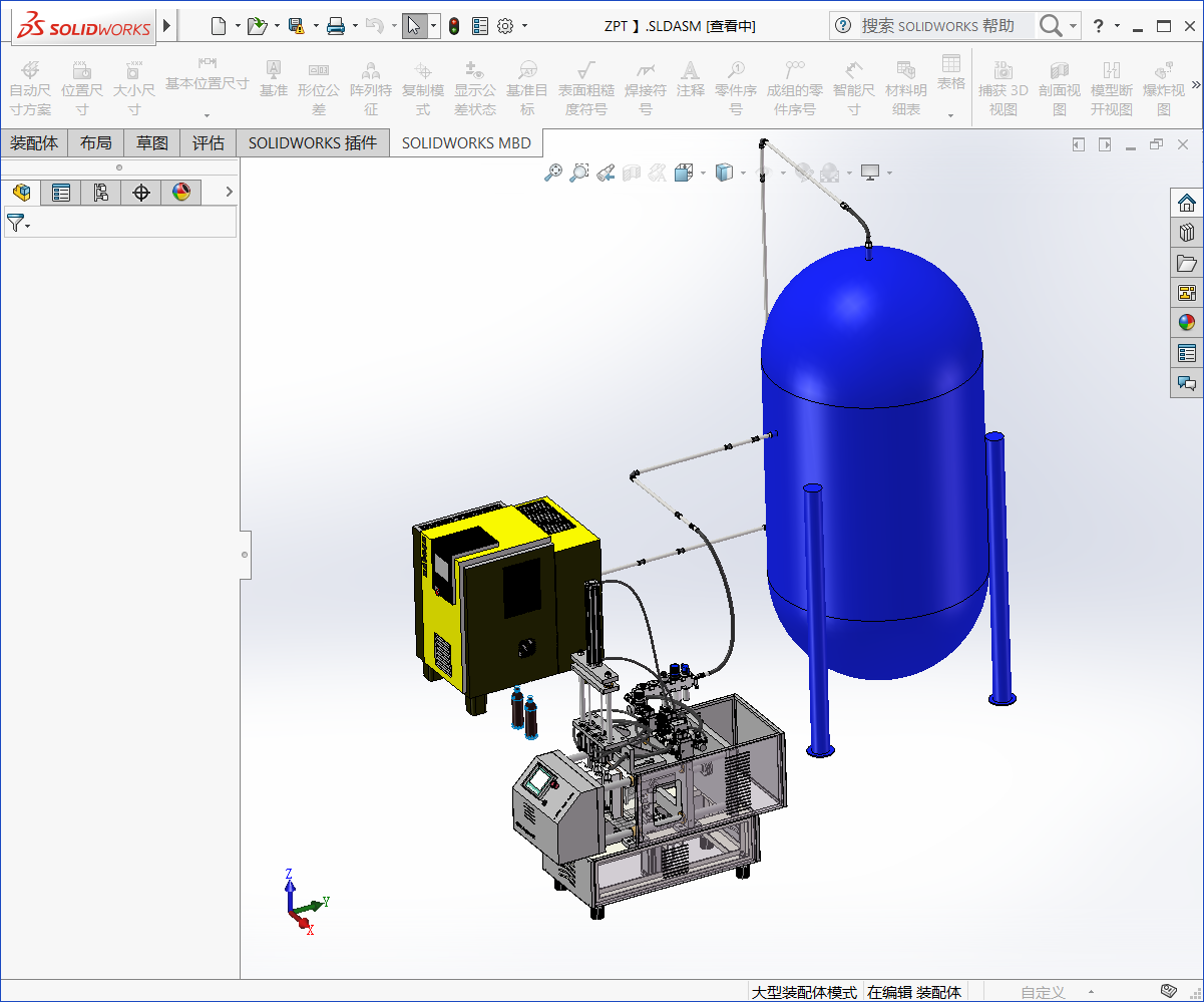 PET吹瓶机3D模型SolidWorks三维设计图