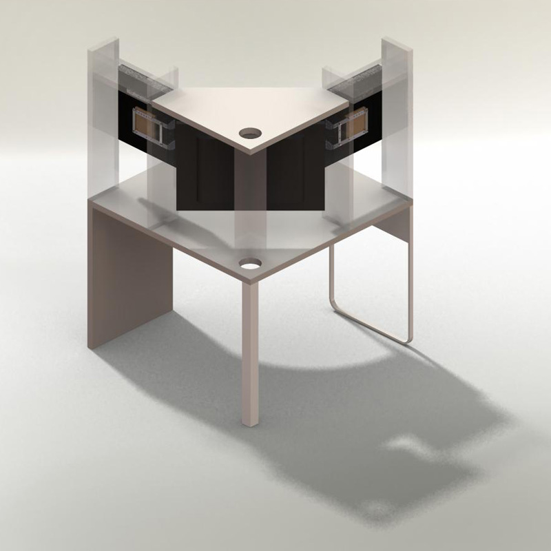 宜家 MICKE 三显示器支架