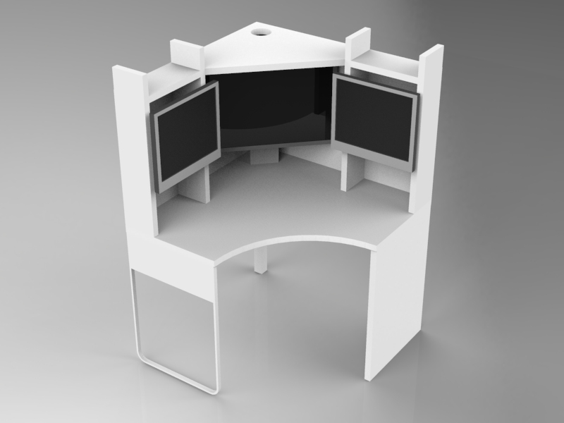 宜家 MICKE 三显示器支架