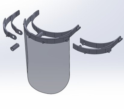 COVID-19 模块化 140mm x 140mm 标准小尺寸 3D 打印护目镜支架 附DXF 面罩